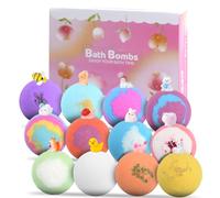 Granvoo 12PCS Coffret de Bombes de Bain, Bombe de Bain Enfant avec Surprise à l'intérieur, Boule de Bain Naturelles, Bain Moussant Coffret de Bombes de Bain Cadeaux pour Garçons Filles Femme