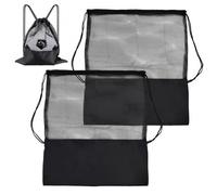 Granvoo 2 Pièces Sac à Dos en Maille Filet, Sacs à Cordons Réglable, Sac Ballon de Football, Sac Filet de Football Portable pour Natation, Plongée, Voyage, Salle de Sport