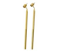 Granvoo 2 Pièces Stylo de Peinture à Ligne Fine Inclinée Oblique, Stylo Applicateur de Peinture pour les éClats de Roche et les Fournitures D'Art de RéParation des Rayures (Doré 0,5 mm + 0,7 mm)