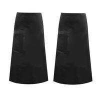 Granvoo 2 Pièces Tablier Serveur, Tablier Long Serveur, Tabliers avec Poche, Tabliers de Chef Professionnel Restaurant Cuisine Cuisiniers Barista (Noir)