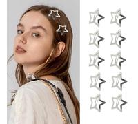Granvoo 30 PCS Pinces à Cheveux Étoiles, Métal Argent Barrettes Etoile Pinces cheveux, Mignon Petites Barrettes, Anti-Dérapant Etoiles en Argentée, Étoile Barrettes à Cheveux, Accessoires de Cheveux
