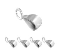 Granvoo 5 Pièces 925 Fermoirs à Pendentif en Argent Sterling, Connecteurs de Bélière Fermoirs Coulissants en Argent Sterling 925 pour Collier, Pendentifs avec Boucle Ouverte, Curseur Pendentif