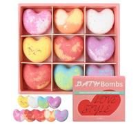 Granvoo 9PCS Love Coffret Cadeau Boules de Bain, Coffret de Bombes de Bain pour Fête des Mères et Saint Valentin Gifts, Bain Moussant, Bombe de Bain Bio aux Huile Essentielle Cadeau pour femme (A)