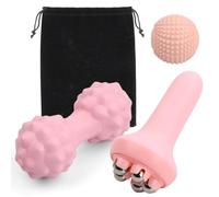 Granvoo Balles de Massage (Balle à Picots + Duoballe de Massage + Rouleau de Massage), Balle de Massage Pied Main Dos, pour Massage des Trigger Points, Relaxation Musculaire et Soulage Douleur (Rose)