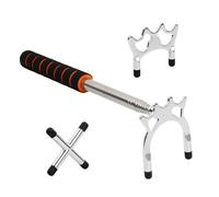 Granvoo Bâton Pont de Queue de Billard Rétractable, avec 3 Pièces Tête de Pont Amovible (Haut + Bas + croisé) Accessoire Queue de Billard, pour Table de Billiard, Snooker, Jeux, Compétition (Argent)