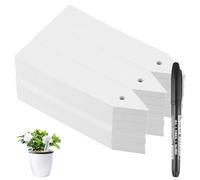 Granvoo Etiquette Jardin Imperméable, 300 Pièces Etiquettes Plantes Etiquettes Semis Réutilisable, 10x2cm Plastique Etiquette Potager avec 1 Stylo Marqueur, Étiquette Jardin Plantes Marqueurs, Blanc