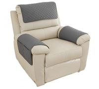 Granvoo Housse D'accoudoir De Canapé, Imperméable Housse D'appui-tête pour Accoudoir, Housse De Fauteuil Antidérapante Matelassée, Protection De Meubles avec Poches (Gris Foncé)