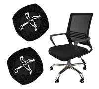 Granvoo Housse de Siège et Chaise, 2 Pièces 38-50 cm - Housses Extensibles et Pivotantes Lavables - Noir