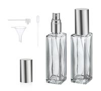 Granvoo Lot de 2 Atomiseurs de Parfum Réutilisables, Verre Premium Vaporisateur Parfum Vide Sac Rechargeable Flacon de Parfum Après Mini Recharge Pulverisateur Voyage Portable pour Vacances, 20 mL