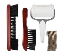 Granvoo Lot de 2 Outils de Nettoyage pour Billard - Brosses en Manche en Bois, Nettoyeur de Queue, Tissu, Rouleaux Collants, Brosses pour Tapis et Rail