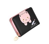 Granvoo Mini Porte-Monnaie en Forme de Chat, Portefeuilles à Motif Chaton, Petit Portefeuille Décoratif, Porte-Monnaie Mignon, Pochette à Monnaie en Cuir PU, Sacs à Monnaie pour Filles Femmes (Noir)