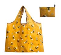Granvoo Pliable Sac à provisions Réutilisable écologique, Sac de Courses Pliable Lavables, Sac Shopping Léger, Reusable Shopping Bag, Sacs d'épicerie pour un Usage Quotidien Voyage, 52 * 40cm, Jaune