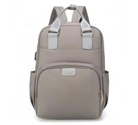 Granvoo Sac à Dos à Langer pour Bébé, Sac à Langer Multifonction de Grande Capacité, Sac à Langer de Voyage avec Crochets Poussette, Poche Isolante, Port Chargement, Sac à Couches Imperméable (Gris)