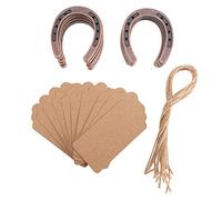 Graootoly 10Pcs Good Lucky Horseshoe Wedding Favors with Kraft Tags Rustic Horseshoe Gifts for Vintage Wedding Party Decorations