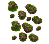 Graootoly 12 PCS Rocks Decorative,Artificial Rock, Moss Decor for Decor DIY Floral Arrangements