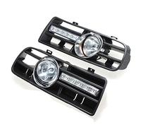 Graootoly 2 X LED Grille Pare-chocs Antibrouillard pour Golf 4 MK4 IV 97-06 Noir