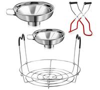 Graootoly 4 Pieces Canning Kit, 1PC Canning Rack+ 1PC Canning Jar Lifter Tong+ 2PC Canning Funnels, Canning Supplies Canning