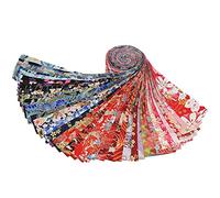 Graootoly 40 PCS Jelly Roll Cotton Fabric Quilting Strips DIY Sewing Craft Fabric Bundle Patchwork Supplies 6.5X50cm