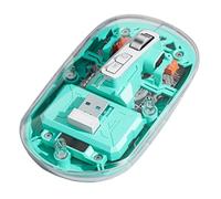 Graootoly Bass Souris Bluetooth sans 3 modes Transparent 2,4 G+Bluetooth5.0 pour ordinateur portable/tablette Vert Facile à utiliser