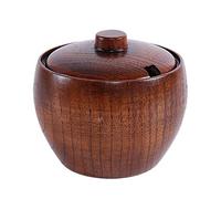 Graootoly Boîte à épices en bois style japonais avec couvercle et ustensiles de cuisine