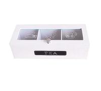 Graootoly Boîte de rangement en à 3 compartiments pour sachets de thé, organisateur de , boîte à thé, boîte à thé, boîte à sucre, conteneur