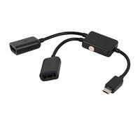 Graootoly - Câble USB, - USB mâle vers 2 x type A double USB OTG adaptateur convertisseur hub pour PC Android et smartphone noir