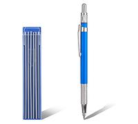 Graootoly Crayon de charpentier solide, avec 12 recharges de crayons, porte-mines pour la coupe de l'acier, lot de crayons automatiques de 2 mm