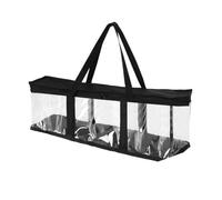 Graootoly de rangement pour DVD, CD, disques, bandes dessinées, , vêtements, poignée, grand étui fourre-tout transparent, organisation facile à utiliser, 61 x 15 x 21 cm