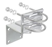 Graootoly Kits de de mât d'antenne, support de de poteau d'antenne avec double boulons en U, support de mâchoire en V pour support de poteau d'antenne, facile à installer et à utiliser