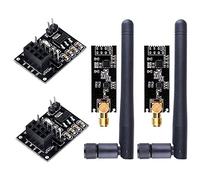 Graootoly Lot de 2 modules émetteurs-récepteurs RF NRF24L01+PA+LNA avec antenne 2,4 GHz 1100 m + module NRF24L01 pour