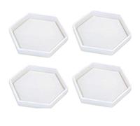 Graootoly Lot de 4 moules en silicone Hexagon Coaster Molds Silicone Resin Mold, Clear Epoxy Molds for Casting with Resin, Concrete, Cement And Polymer Clay