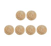 Graootoly Lot de 6 sets de table ronds en rotin tressé, tapis en osier naturel, paille en jacinthe d'