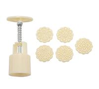 Graootoly Moule à gâteau en forme de lune à pression manuelle avec 6 moules à , motif fleurs