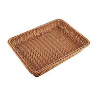 Graootoly Panier de rangement en osier, panier de supermarché, panier de présentation tissé de table pour aliments, fruits, légumes, restaurant, panier de service, marron