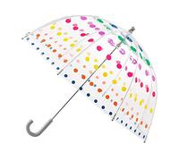 Graootoly Parapluie transparent à long manche pour enfants, parapluie à bulles en de dôme, décoration à pois et ouverture manuelle pour garçons et filles, coloré
