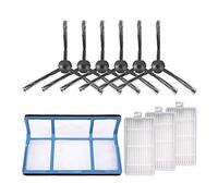 Graootoly Remplacement pour aspirateur robot V3 V3S V5 V5S V5S V5S Pro, 1 filtre primaire + 3 filtres + 6 brosses latérales