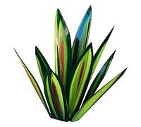 Graootoly Sculpture rustique de 35 cm, plantes d'agave en métal peintes à la main, ornements de pelouse extérieur-vert