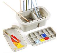 Graootoly Seau de lavage de pinceaux multi-usages Bassin de pinceau avec support de brosse de palette d'art Outil de lavage de brosse