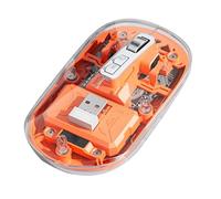 Graootoly Souris sans Bluetooth 3 modes 2,4 G + Bluetooth 5.0 pour ordinateur portable/tablette Orange Facile à installer Facile à utiliser
