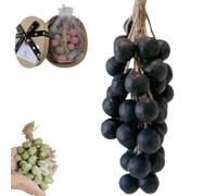 Grape Cluster Soap, Handmade Fruit Grapes Soaps, Grape Soap on a Rope, Natural Cold Process Artisan Soaps, for Washing Hands and Fresh Air Men Women (Black-260g)