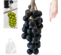 Grape Cluster Soap on a Rope - Savon au raisin - Fait à la main - Pour le visage, la douche corporelle et les mains - Barre de savon décorative (40, noir)