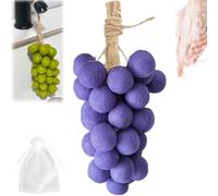 Grape Cluster Soap on a Rope - Savon au raisin - Fait à la main - Pour le visage, la douche corporelle et les mains - Barre de savon décorative (40, violet)