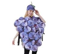 Grape Costume - Polyester, 34,25 x 30,71in Halloween Outfit Funny Fruit Costume Réaliste Design | Lightweight Wearable Party Dress-Up, Adult Novelty Costumes For Halloween Parties, Cosplay Events