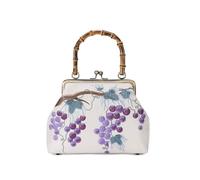 Grape Embroidered Handbag Vintage Cheongsam Banquet Clutch Small Square Bag With Handles