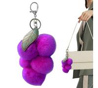 Grape Keychain Key Ring Pendant, - - - Ball Keychain Plush Toy Cute