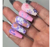 Grape Rose Flower Webspinner Plan Frauduleux Sabots Halloween Manifestation Thème Persiste Substance ABS Permanent pour Femmes Unguis Art Set pour filles et femmes