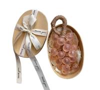 Grape Soap, 25 Pieces Handmade Decorative Grapes Shaped Cluste, Handmade Grape Soaps on a Ropes, Grapes Soap on a Rope, for Washing Hands and Fresh Air (Pink)