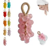 Grape Soap, Grape Soap on a Rope, Handmade Grapes Cluster Shaped Soaps, Decorative Soaps Bars, DIY Exquisite Home Decor and Gift Choice for Washing Hands and Fresh Air Men Women (Pink)