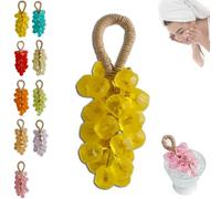 Grape Soap, Grape Soap on a Rope, Handmade Grapes Cluster Shaped Soaps, Decorative Soaps Bars, DIY Exquisite Home Decor and Gift Choice for Washing Hands and Fresh Air Men Women (Gold)