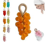 Grape Soap, Grape Soap on a Rope, Handmade Grapes Cluster Shaped Soaps, Decorative Soaps Bars, DIY Exquisite Home Decor and Gift Choice for Washing Hands and Fresh Air Men Women (Orange)